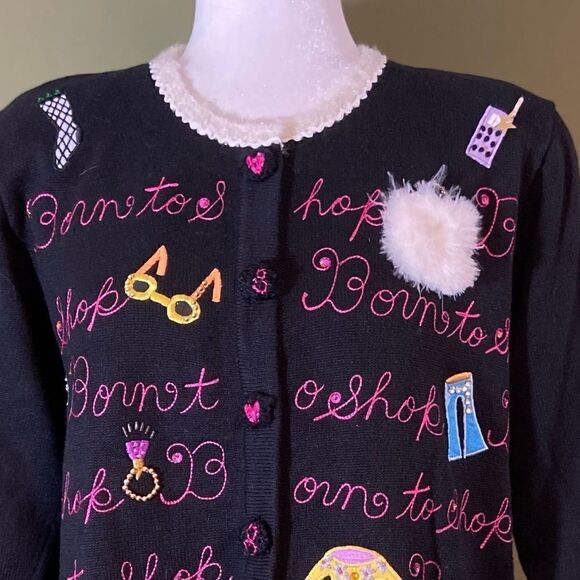 BEREK by Takako  Sakon NWOT embroidered Born to Shop Cardigan M - Picture 1 of 12